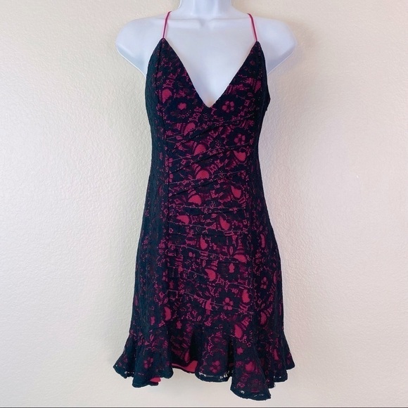 NBD Monique Black Lace Mini Slip Dress Size M - Picture 3 of 13